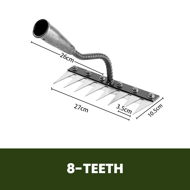 5/6/7/8 dentes de aço carbono jardim mão ancinho ferramenta fazenda capina scarificador agrícola prego harrow metal parar jardim capina: MULTI