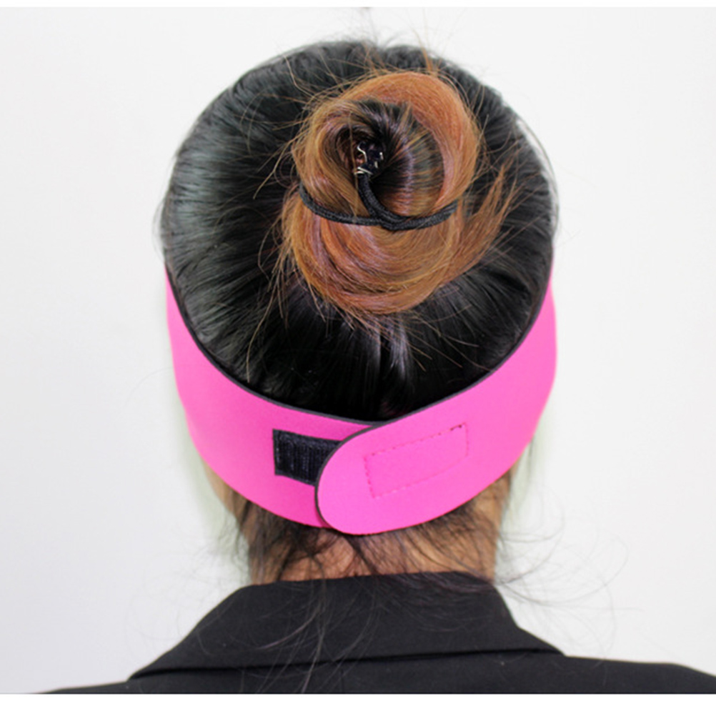 Diadema de natación de neopreno ajustable para niños y adultos, banda para el cabello de protección para las orejas, para Yoga y buceo (rosa roja)