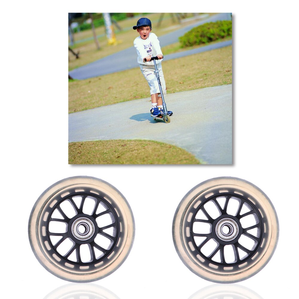 1 Pair Scooter Wheels Practical Mute Replacement Wheels for Suitcase Baby Swing Car Luggage