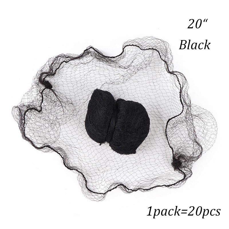 20 pz durevole nylon retina per capelli per panino strumento per lo messa in piega dei capelli nero beige marrone 5mm retina per capelli per parrucche rete per capelli messa in piega retine per capelli: naturale nero
