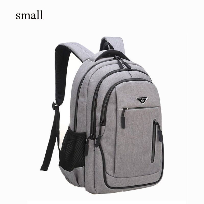 Big Capacity 15.6 Laptop Backpack Men Oxford Gray High School Bags Boys Teen College Student Back Pack Multifunctional Bagpack: gray small