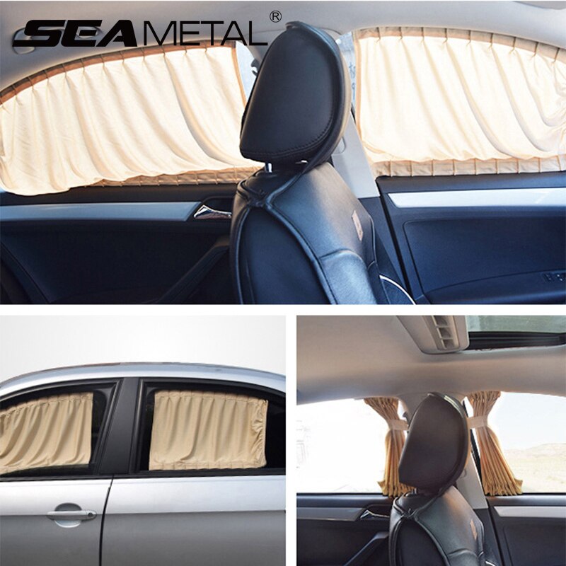 2pcs Car Anti-UV Side Window Curtain Auto Windows Sun Shade Curtain Cars Anti Glare Front Rear Window Sunshades Easy to Install