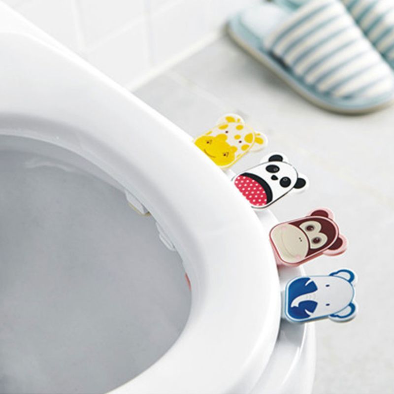 Toilet Seat Cover Lifter Handvat Hygiënisch Schoon Lift zelfklevende Sticker Cartoon Raak Badkamer Toilet Seat Lifters