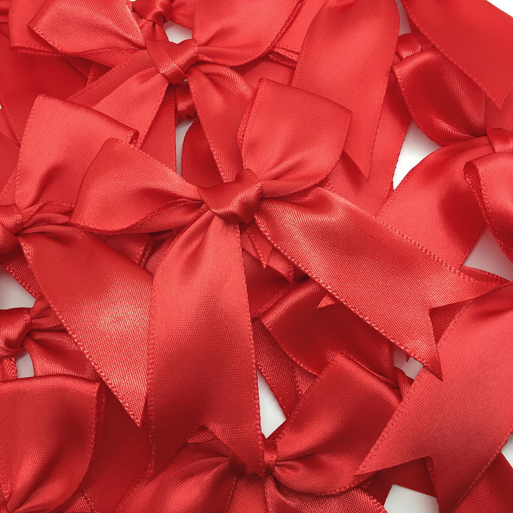 50 Uds. De lazos de cinta satinada de 85x85mm, decoración para manualidades, , sombreros de flores, ropa DIY, bolsas para tarjetas de invicación de boda, decoración de: Multicolor