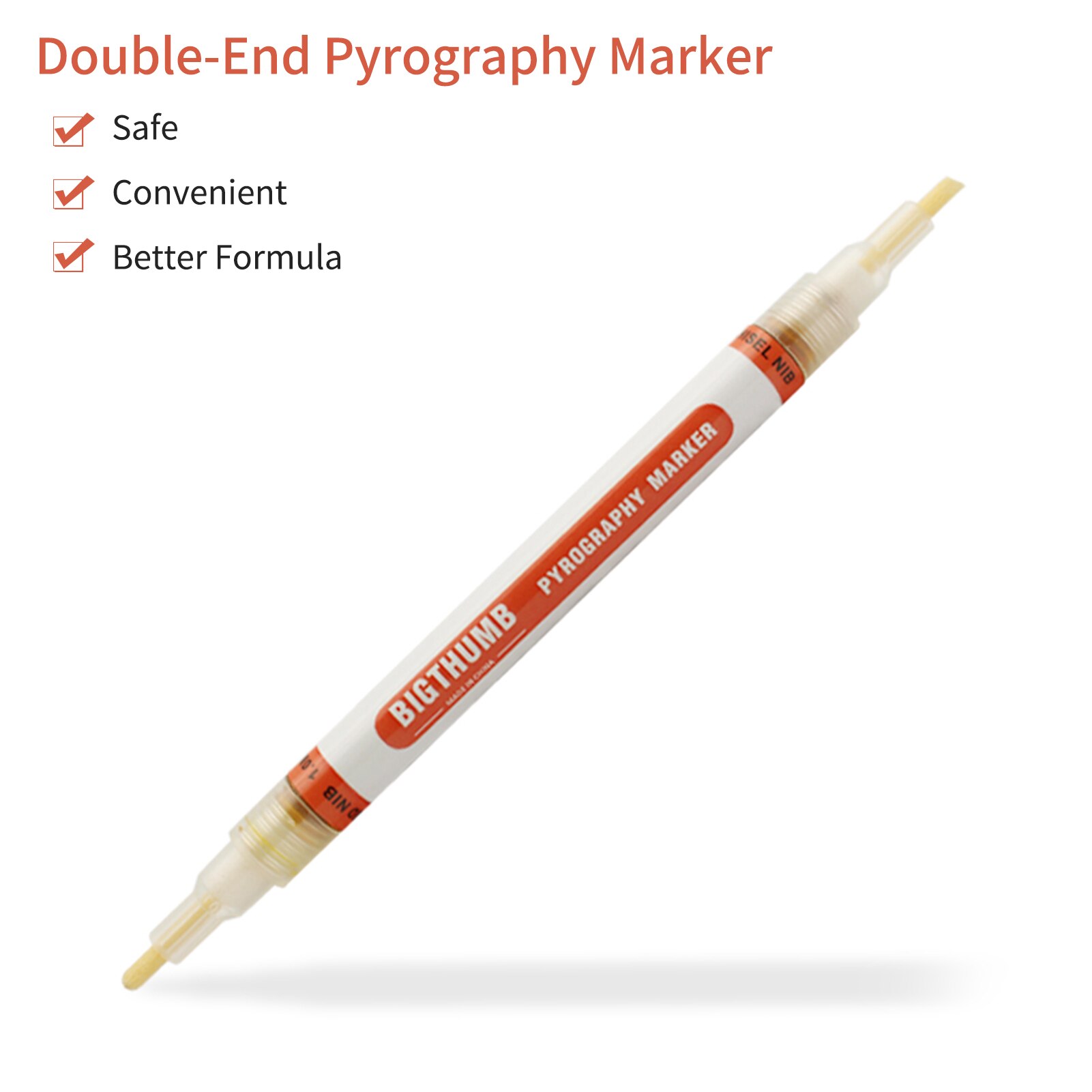 Wood Burning Pen Chemical Pyrography Marker Pen Safe Tool for DIY Projects Wood Painting Reversible Fine Tip Upgrade Version