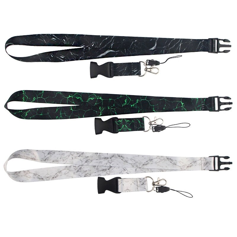 Marble Printing Neck Strap Keychain Lanyard For Keys Women ID Badge Holder Keycord DIY Hanging Rope Mobile Phone Accessories