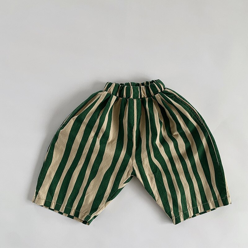 Kid Boy personalità strisce irregolari pantaloni al polpaccio Cute Baby Girl Fashion pantaloni in cotone sottile traspirante