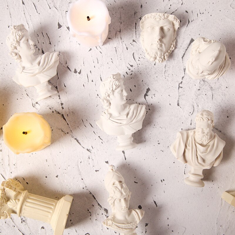 World Famous Statue Retro Art Resin Head Skull Sculpture Sketch Model David Moliere Home Decoration Accessories