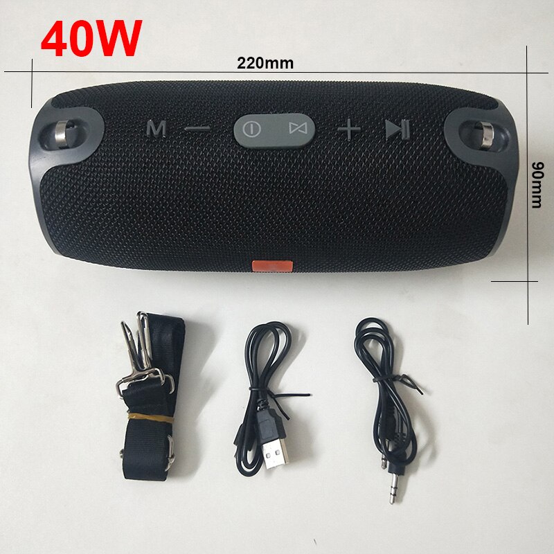 40W High Power Draadloze Bluetooth Speaker Draagbare Kolom Bass Bt Speaker Ondersteuning Usb Tf Soundbar Sound System: black