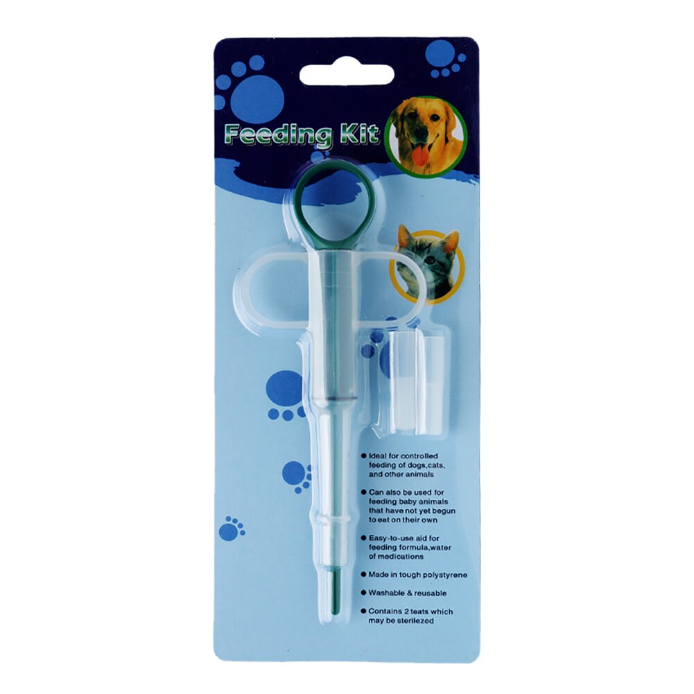 Alimentador de pastillas de plástico para mascotas, jeringas de inyector duraderas, herramienta de alimentación médica con punta suave para gatos y perros: GN