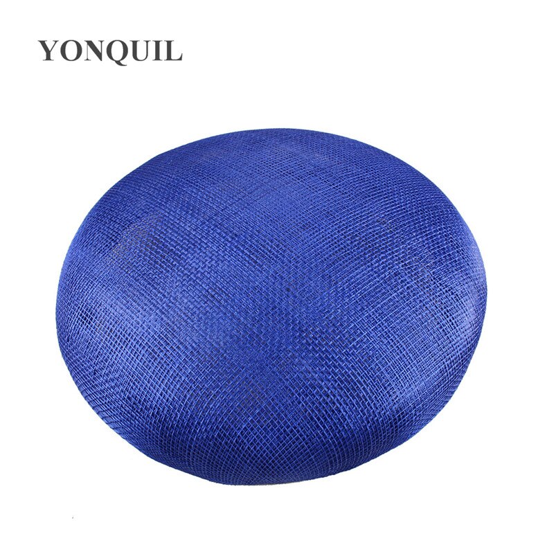 Sinamay-sombreros de 4 capas para mujer, Bases de tocado redondas de 15 CM, de , accesorios para el cabello para de boda: Azul