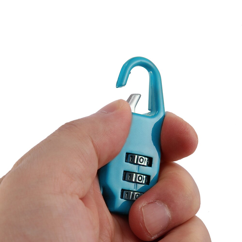 3 Dial Digit Mini Coded Keyed Anti-Theft Locks Password Combination Padlock Suitcase Metal Code Lock Multi Colors Safe