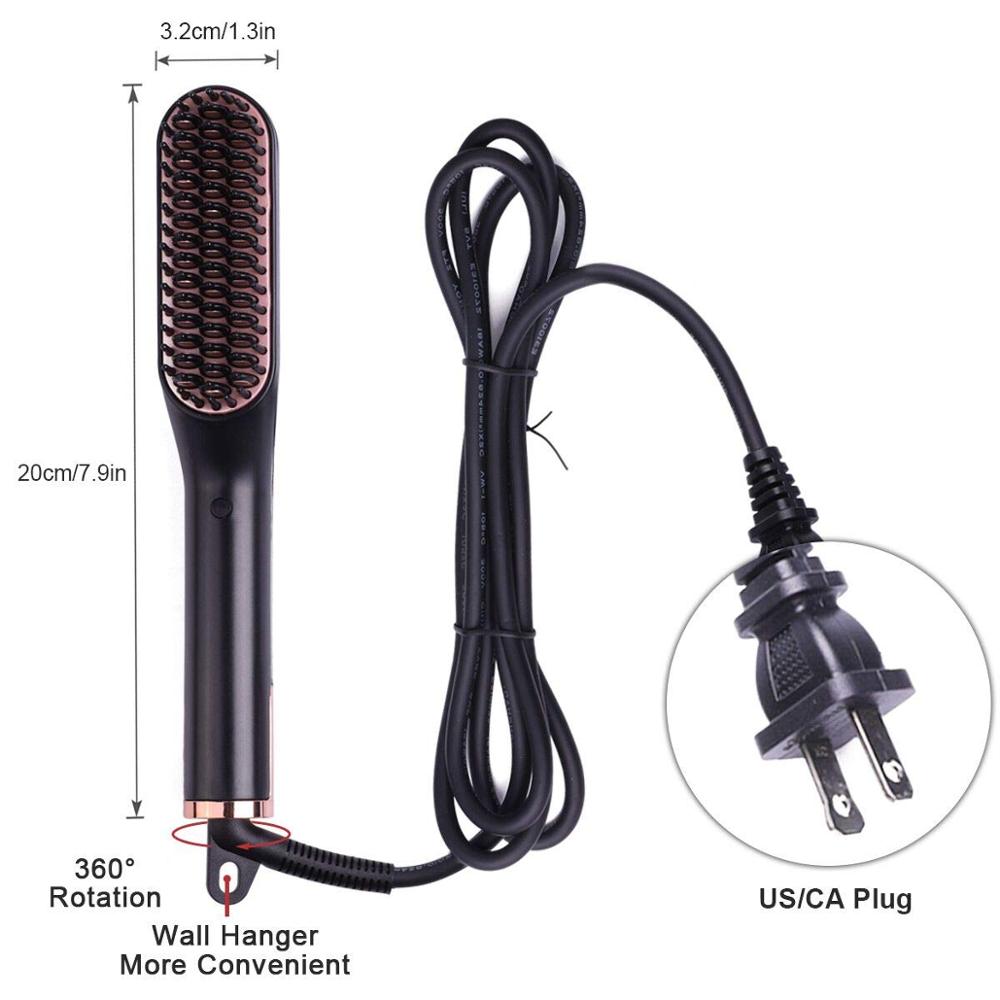 Piastra per barba per uomo-spazzola per pettine per raddrizzare i capelli con barba riscaldata ionica elettrica antiscottatura premio