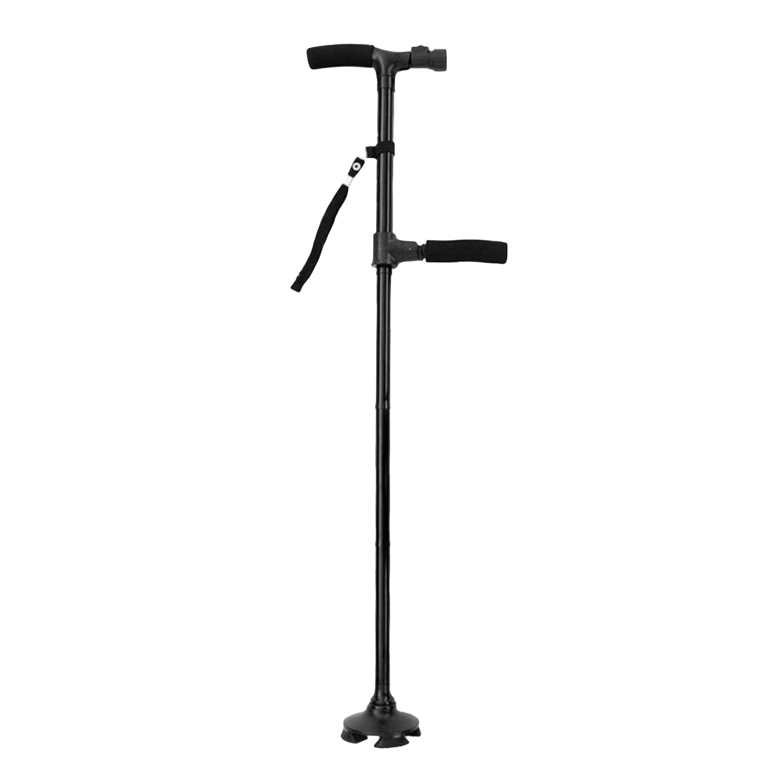 Foldable Walking Sticks Cane Aluminum Alloy Camping Hiking Trekking T-Handlebar Walking Poles Telescopic Stick with LED Light