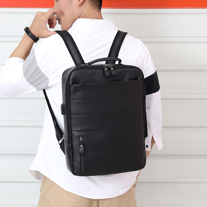 Vintage Leather Backpack Men 15 Inch Laptop Bagpack Male anti thef travel Backbags Student School Bags For teenager boys mochila