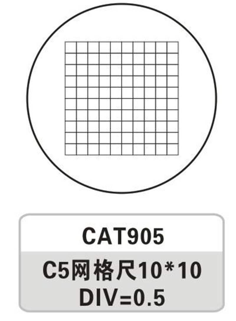 CAT905 Microscope Eyepiece Lens Micrometer Calibration Rules Slide 10X10 D=19 Grid Eyepiece Micrometer for Biological Microscope