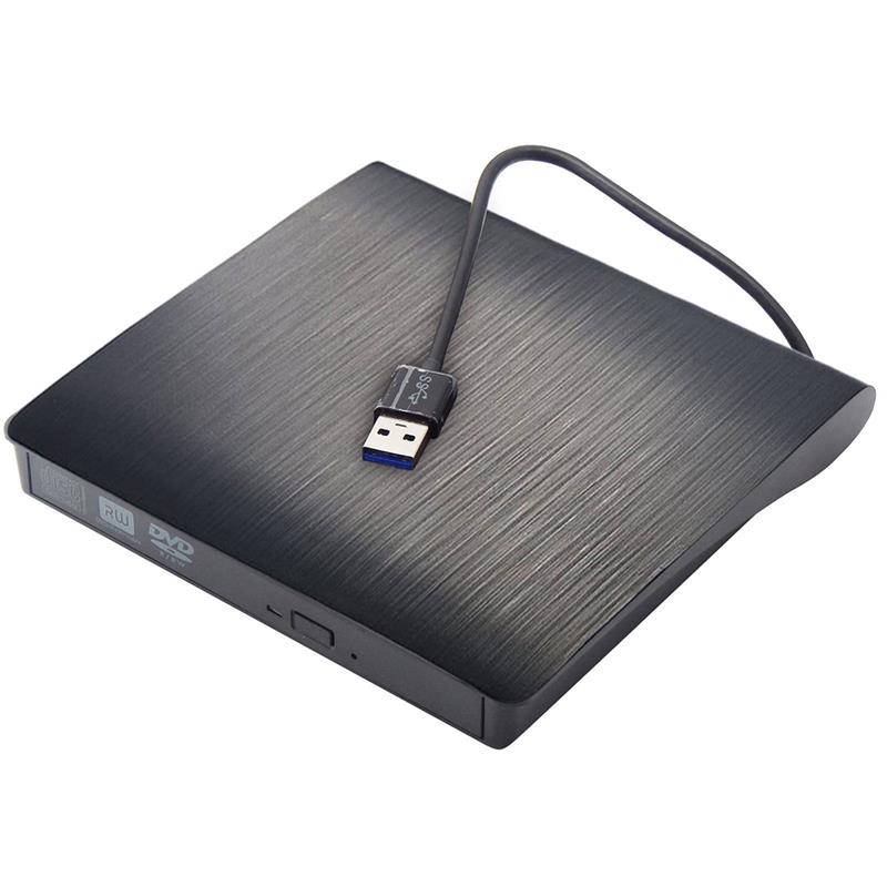 Portable USB 3.0 DVD-ROM Computer Optical Drive PC External Slim CD ROM Disk Reader DVD Player Desktop PC Laptop Tablet: black
