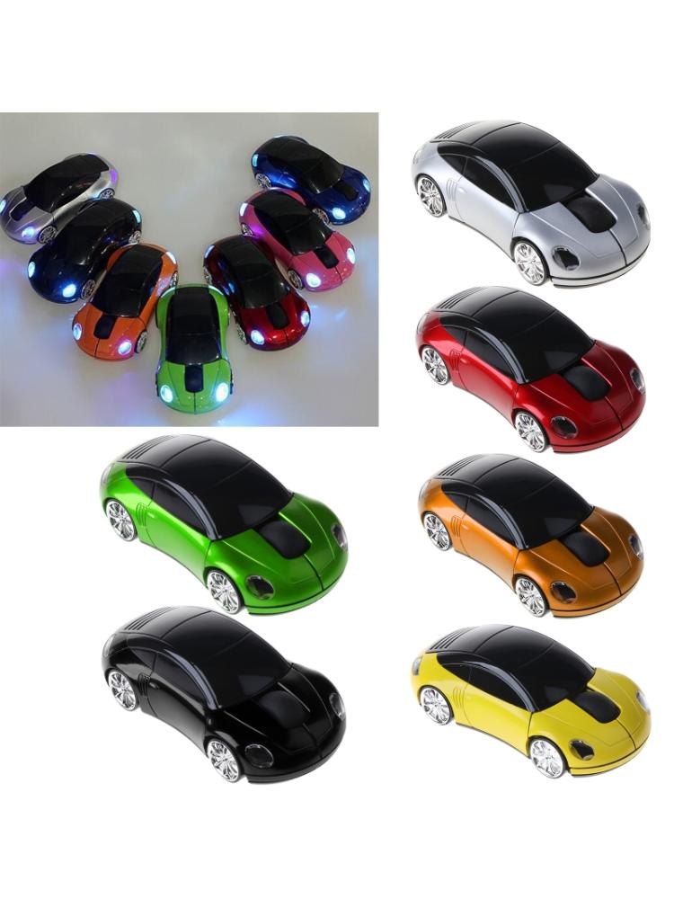 2.4G 1600DPI Mouse USB Receiver Wireless LED Light Car Shape Optical Mice