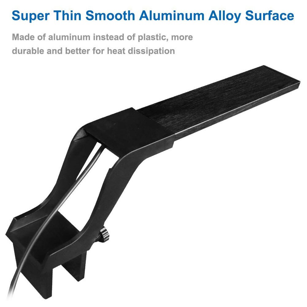 LED Aquarium Light Clip on Fish Tank Light with Extendable Bracket White and Blue LEDs Lamp Supply