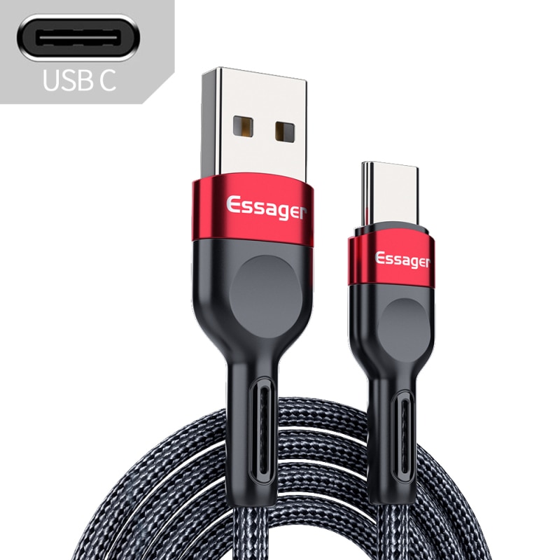 Essager USB Typ C Kabel Schnelle Ladung Ladegerät Für Xiaomi Huawei Samsung USB-C Daten Draht Schnur praktisch USBC Typ-C Kabel