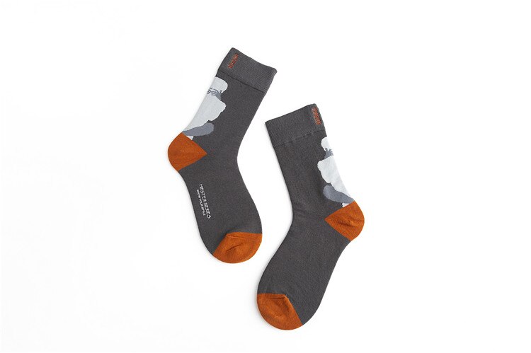 Unisex Oil Painting Style Women Socks 100 Cotton Harajuku Colorful Mid Socks Women 1 Pair Size 35-43 Christmas