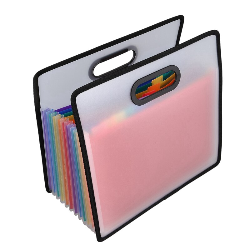 Accordion Expanding File Folder A4 Paper Filing Cabinet 12 Pockets with 100 Pvc Plastic Cards Plastic Business Cards
