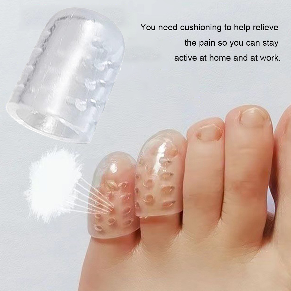 1-20Pairs Toenails Protection Relief Pain Silicon Resin Toe Caps Cover Protectors Transparent Sweatproof Wear-Resistant For Foot