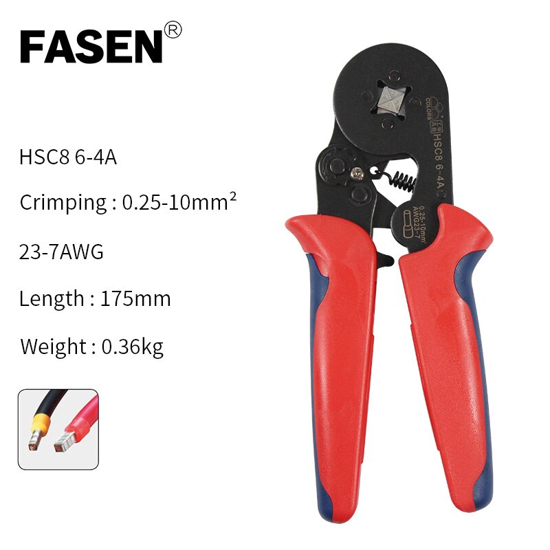 HSC8 6-4A Wire connector crimper Crimp Plier Kit Crimping Tools For Tube Terminals + Wire Stripper Crimping Pliers Set: HSC8 6-4A