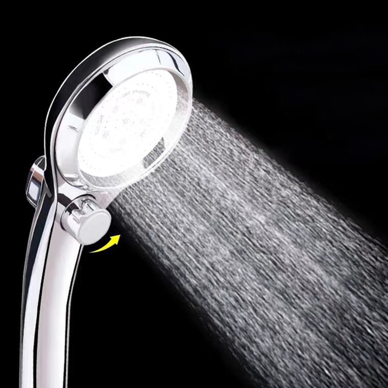 Stainless Steel Handheld Shower Head,Shower Handle with A Shut Off Switch And Button Of Adjusting Water