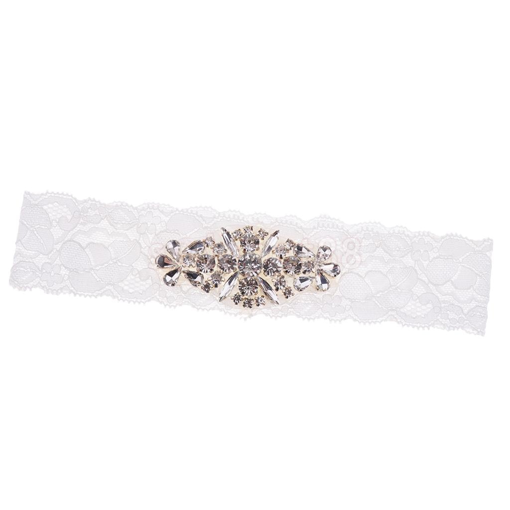 Crystal Diamante Wedding Bride Lace Garter Hen Stag Night Bachelorette Party Fancy Dress