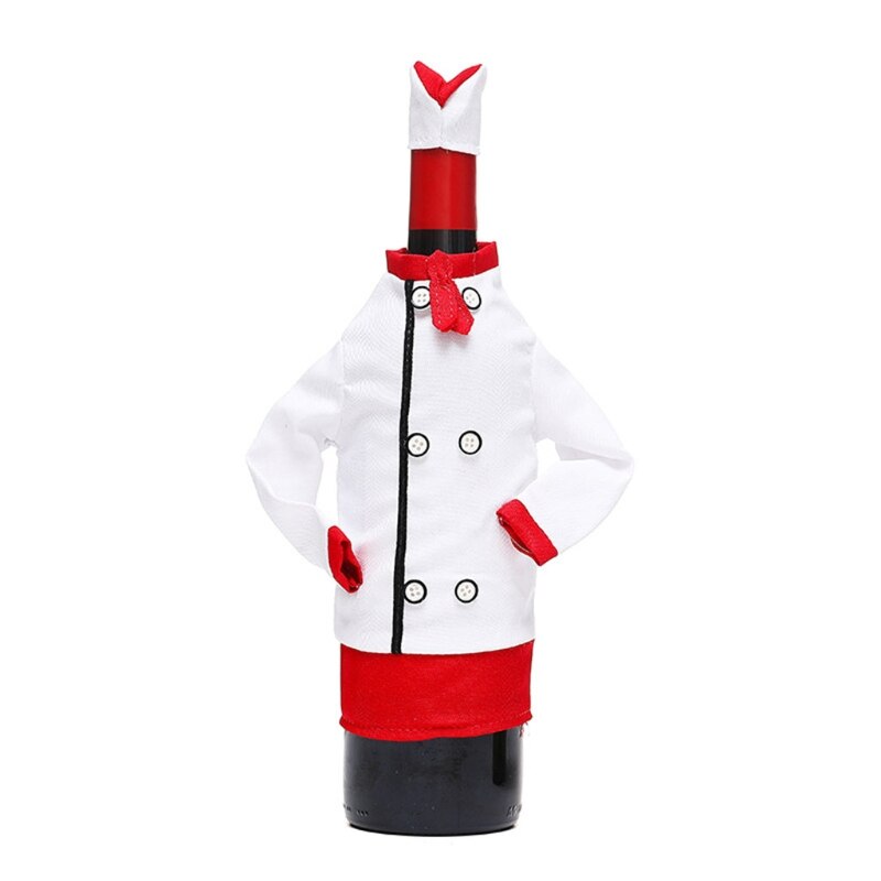 Housse pour bouteille de vin de noël créative, sac décoratif pour Mini chapeau de Chef drôle, pochette pour bouteille de Champagne, de fête