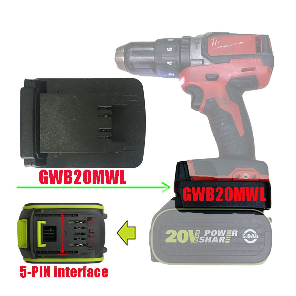 Li-ion batteri værktøj  mt20ml adapter konverter til makita bosch dewalt aeg ridgid devon worx hitachi batteri til milwaukee værktøj