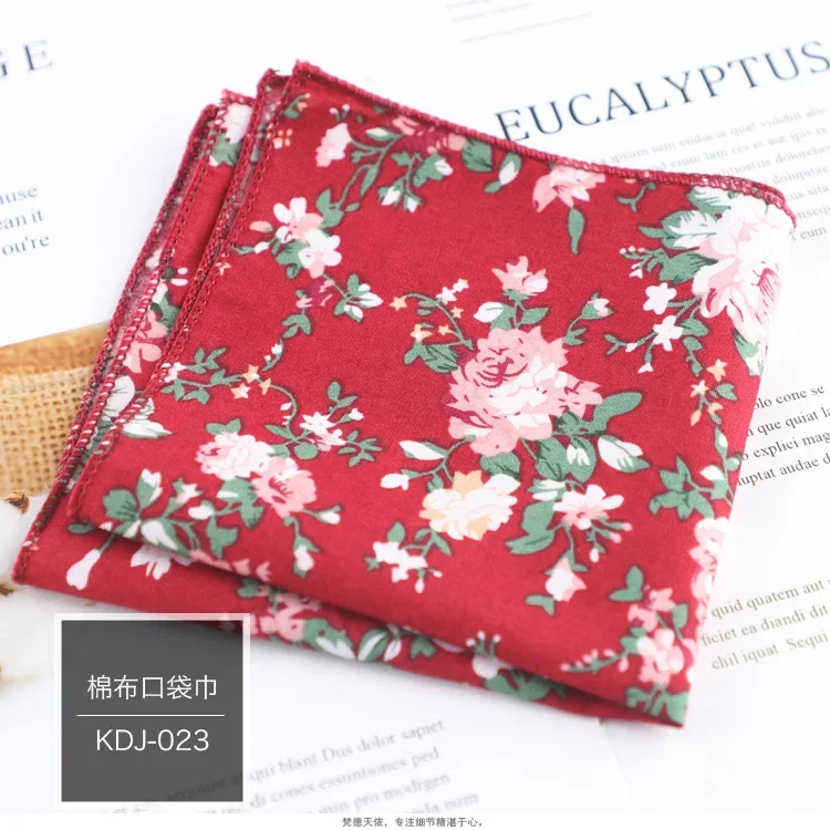 Pañuelo Floral de algodón 100% para hombre y mujer, pañuelo informal de 23cm con bolsillo para , , esmoquin, pajarita, accesorio: PEACOCK BLUE