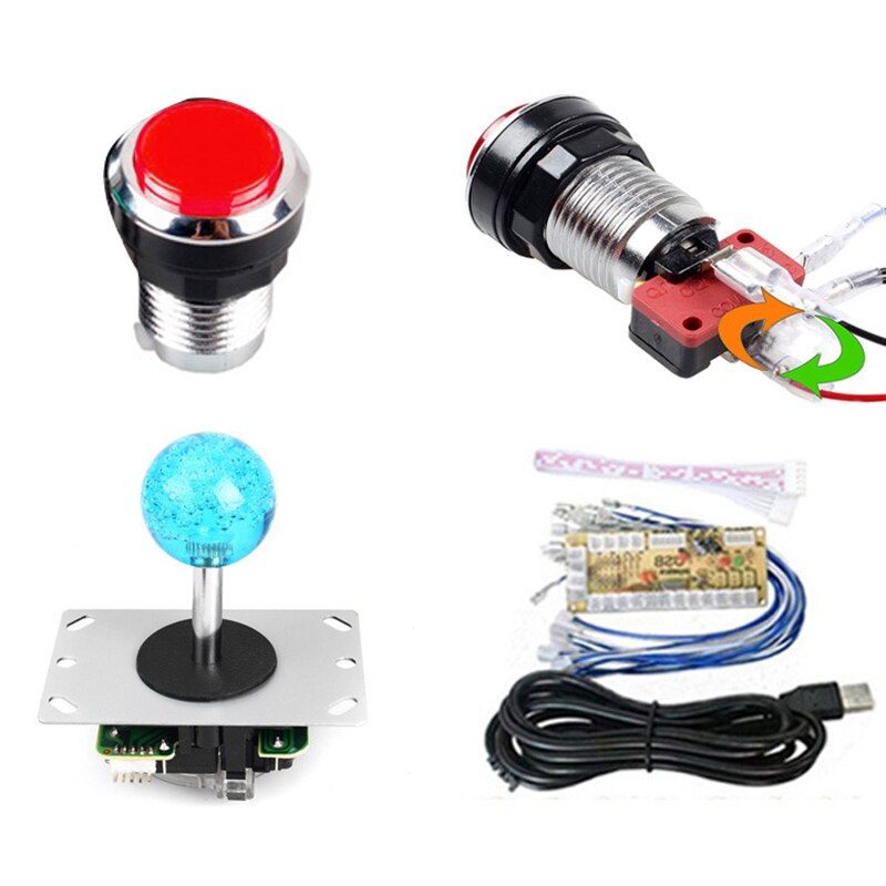 FFYY-DIY Arcade Kit 2x Players USB Encoder to Joystick PC Games Joystick for Mame KOF SNK Fighting Games