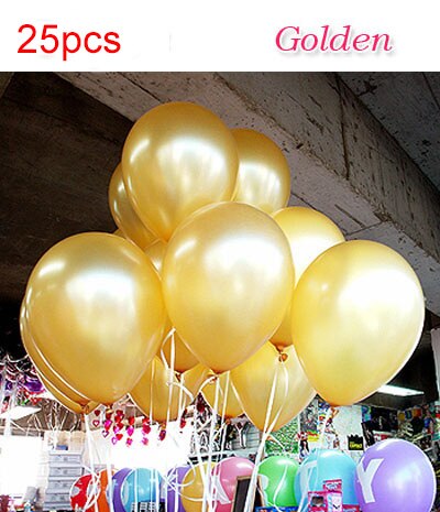 25 stks/partij Party Bruiloft Decoratie Multicolor roze witte Ballon Verdikking Peer Impulsen Gelukkige Verjaardag Feestartikelen Ballonnen: Gold