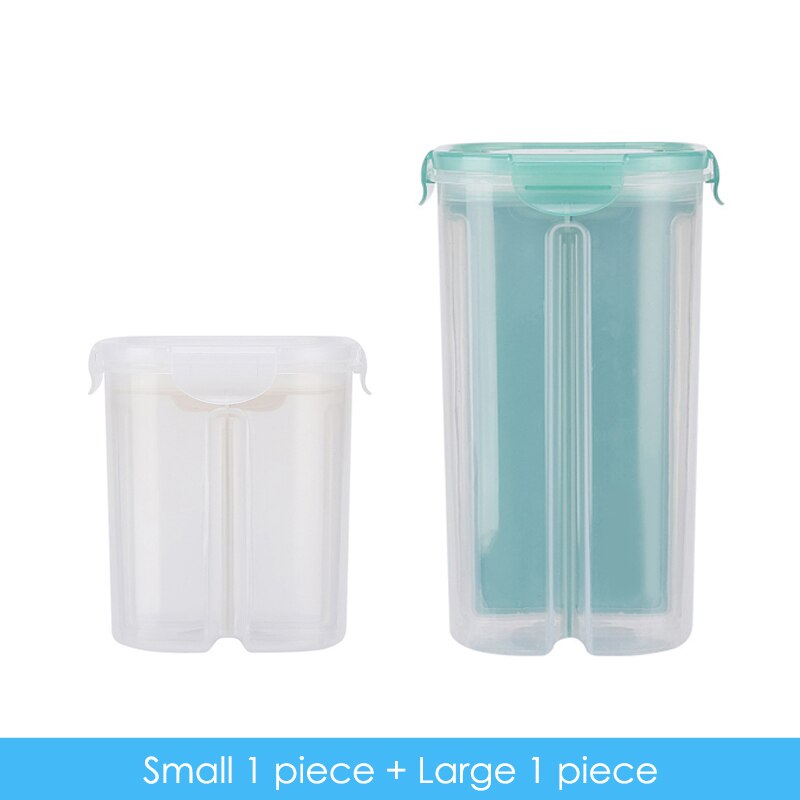 Plastic Container Storage Kitchen Food Storage Container Separator Box Cans Jar with Cover Rotatable Large Capacity Jars R2021: L1-S1