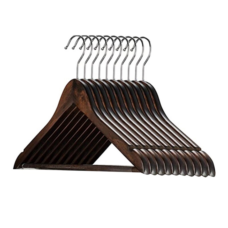 Wooden Hangers 10 Pack Wood Coat Hangers Heavy Duty Clothes Hanger Natural Smooth Finish For Clothes Suit: Default Title