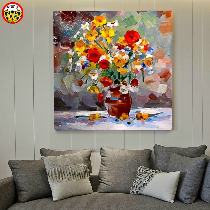 painting by numbers art paint by number DIY digital painting European oil painting flower plant flower painting fill color livin