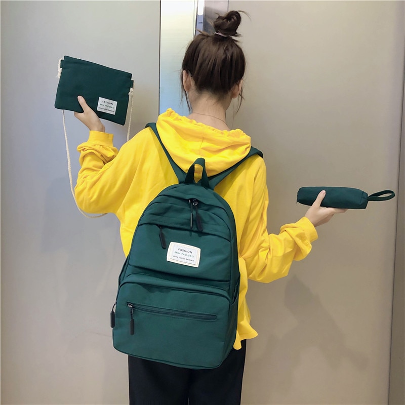 3 set Nette Schule Taschen für Teenager Mädchen Neue Casual Laptop Frauen Rucksack Reise Schulter Tasche Kind Mochilas