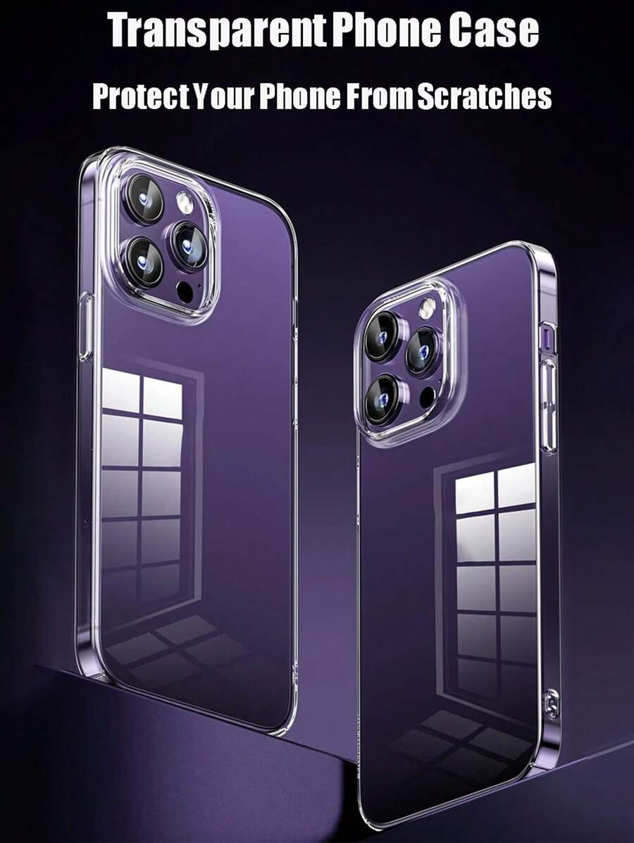 2025 Transparent Phone Case for iPhone 12 13 14 15 16 Pro Max Hard TPU Anti-Fall Cushion Compatible With IPhone Cover Case