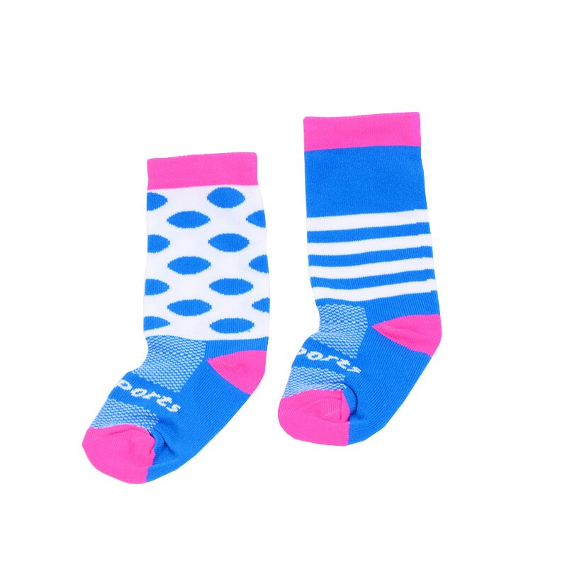 Kids Cycling Socks Protect Feet Breathable Wicking Sports Sock Outdoor Road Boy Girl Bike Nylon Socks Bicycle Accessories: Blue Pink