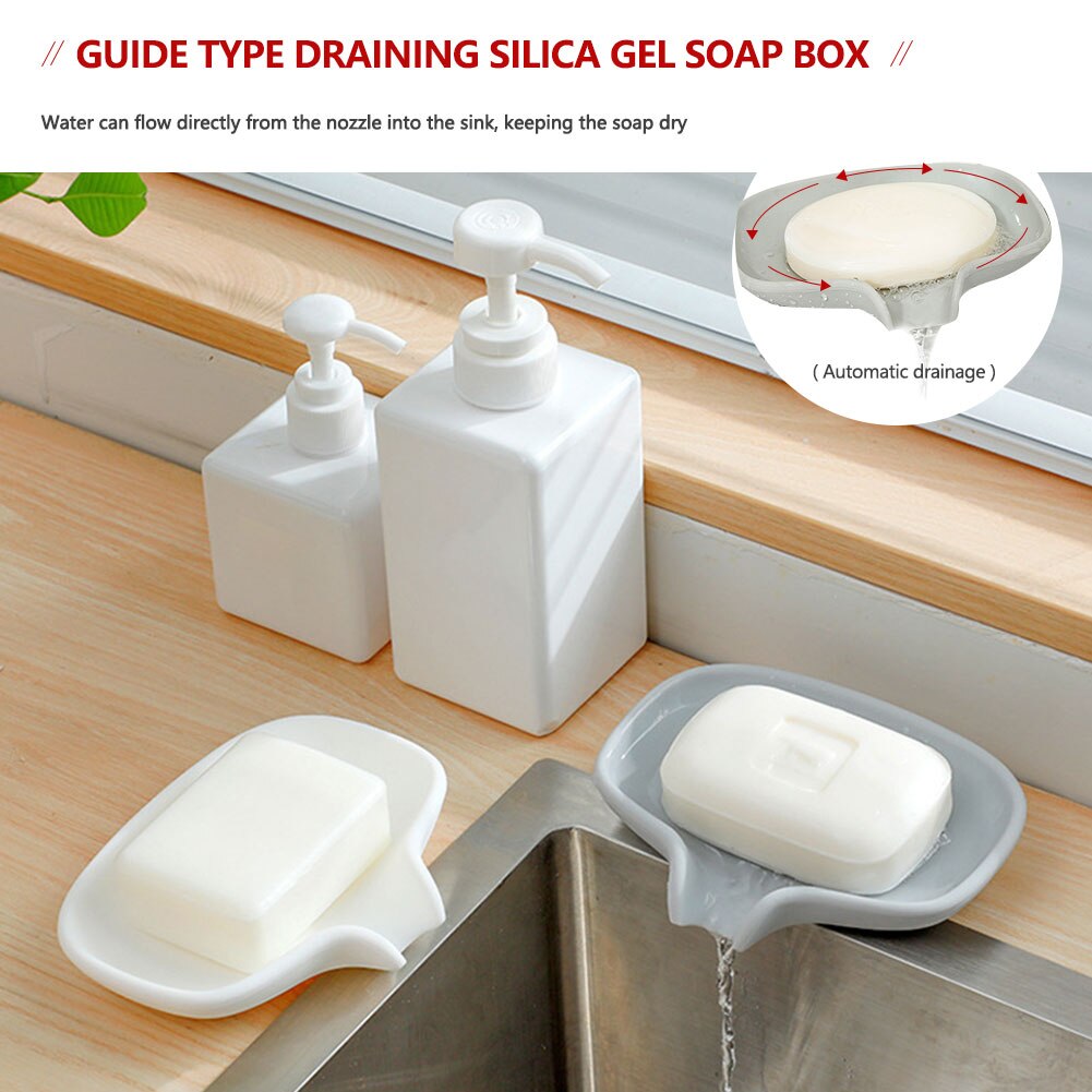 Portable Silicone Soap Holder Non Slip Soap Box Toilet Shower Case Holder ContainerBathroom Gadgets Dish Tray Holder Storage Box