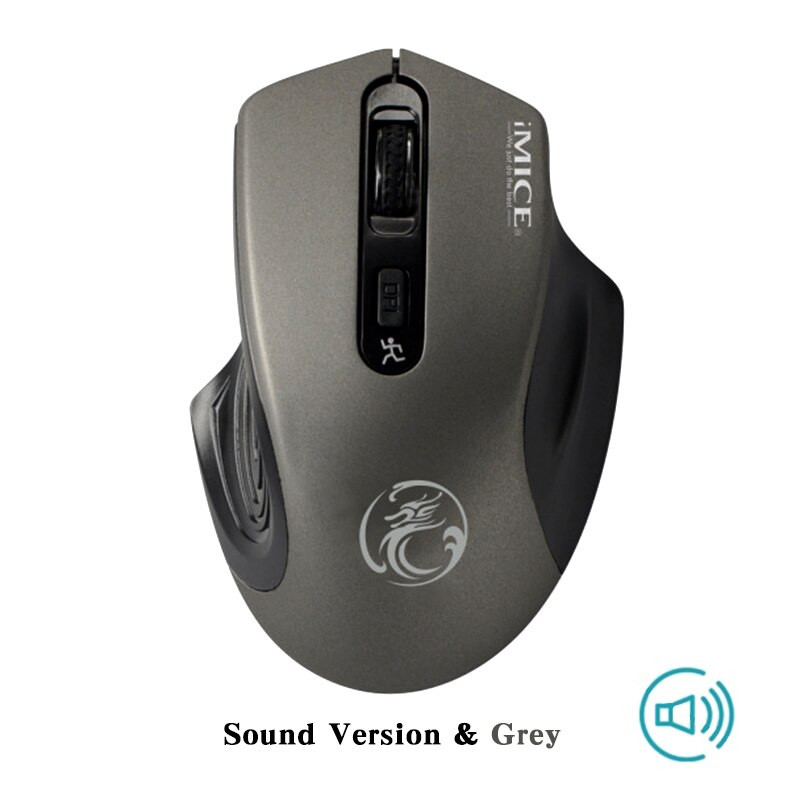 Souris optique sans fil, pour ordinateur de bureau et portable, accessoire ergonomique et silencieux avec récepteur USB 4 boutons 2,4G USB: Sound Gray