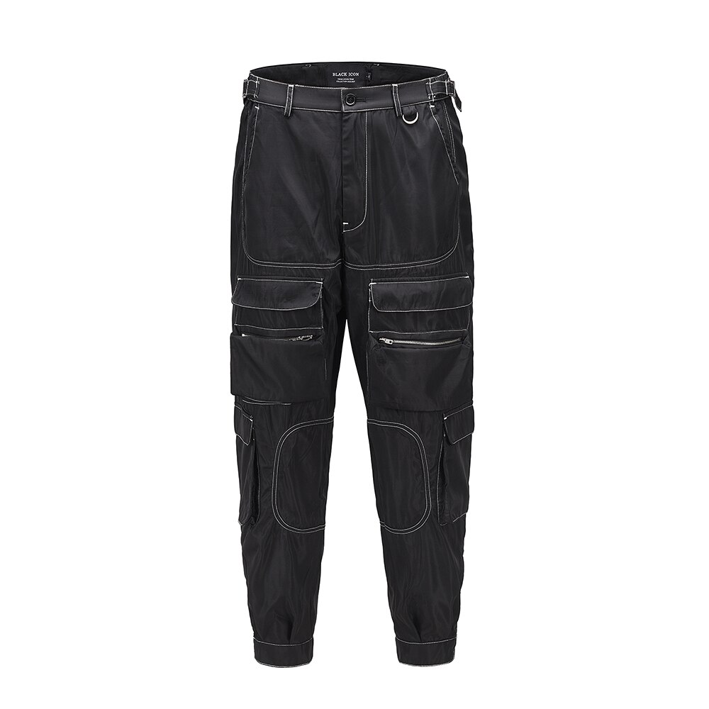 Mehrere Taschen Hüfte hüpfen Radfahrer Ladung Hosen Männer Hübscher Streetwear Funktion Jogger Hosen Klettverschluss Verschluss Hosen für Männer: XL