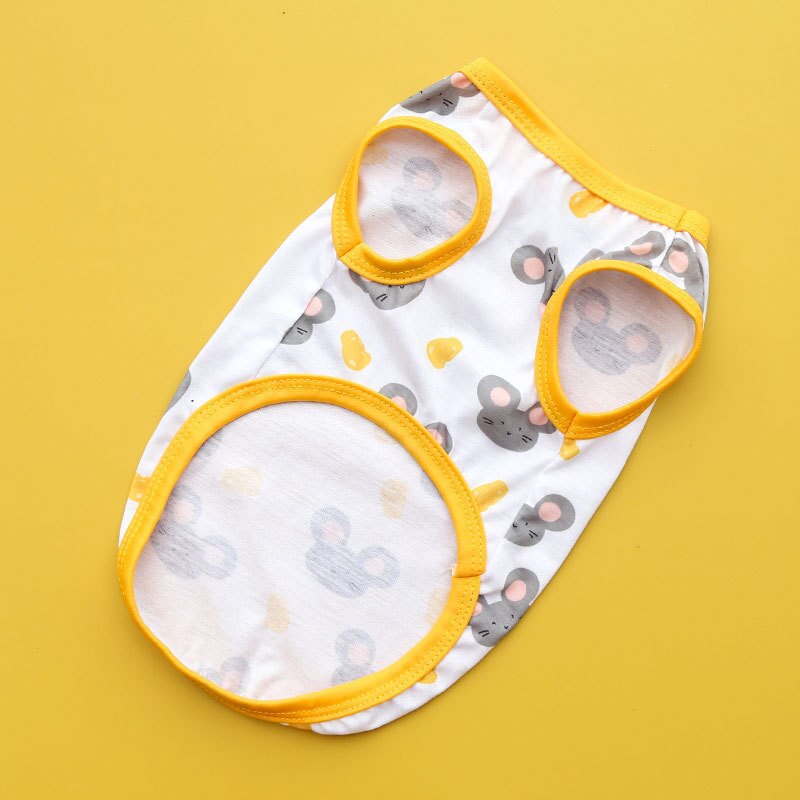 lato chudy pies kamizelka zwierzę domowe Kot T-koszula Słodki wydrukować Miś Niedźwiedź płaszcz oddychający kotek szczeniak koszula mały pies zwierzę domowe ubranie zwierzę domowe kieszonkowe dzieci