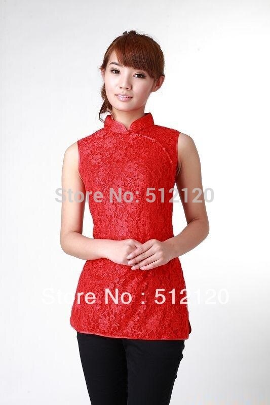 Shanghai Story chinese traditional clothing cheongsam top woman Lace Sleeveless cheongsam top