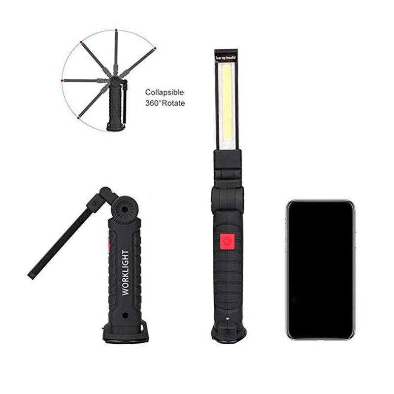 Portable Lumen COB LED Portable Spotlight Working Lights 5 Brightness With High Modes USB Energy Magnetic Rechargeable Savi F7K0