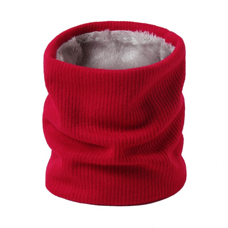hiver femmes écharpe tricot foulard dame foulards anneau femme foulard cachemire imitation peluche hommes masque col écharpes: Red