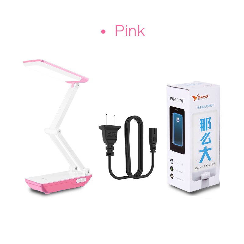 Lampe de table pliable pour étudiants 3 modes de lumière 800mAh batterie Rechargeable 32 pièces LED lecture lampe de bureau lampes Table collège dortoir: Pink