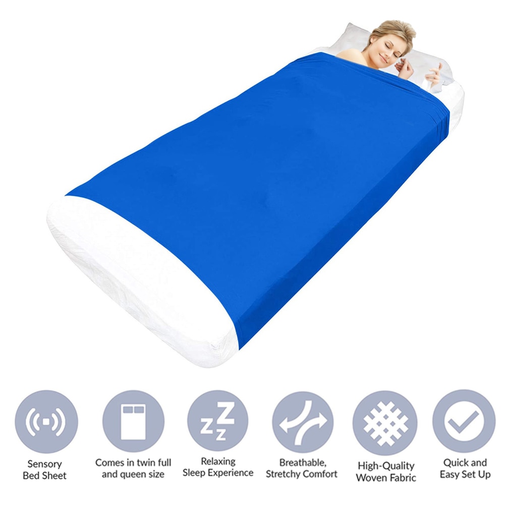 Sensory Bed Sheet Breathable Compression Sheet Alternative To Weighted Blanket Comfortable Nylon Sleeping Bedding For Kids